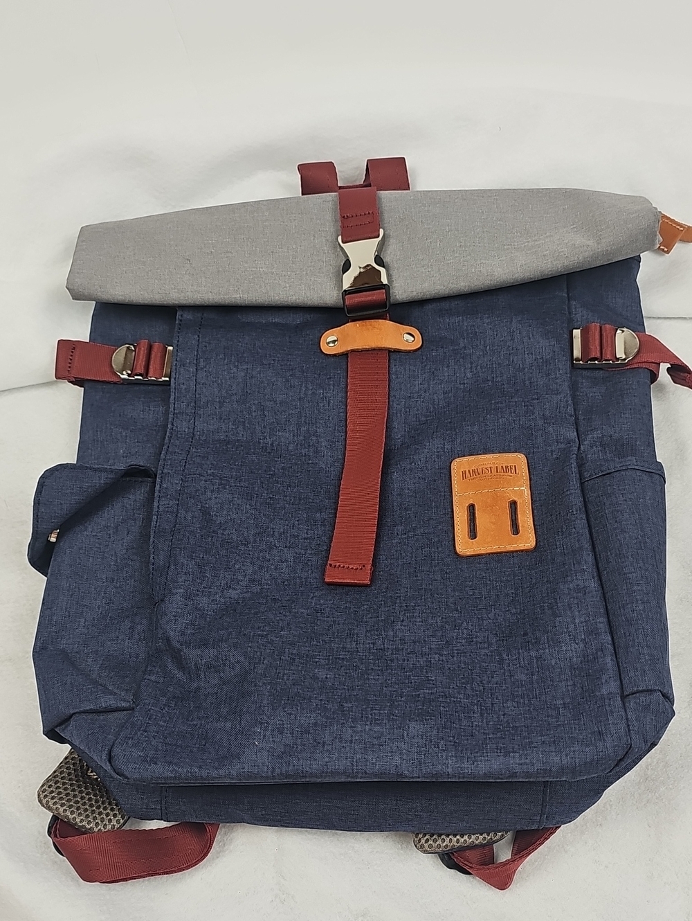 Harvest Label Roll-Top Backpack Travel Bag Padded Luggage Carry On Trip School